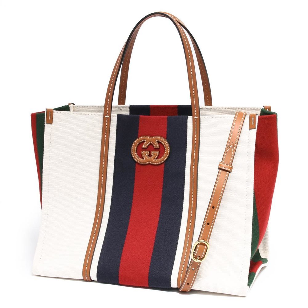 Gucci Interlocking White Shoulder Medium Brown Ba… - image 2